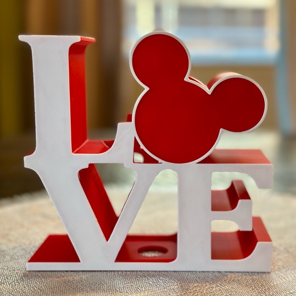 Mickey Mouse Red and White LOVE Soap Holder for Bath and Body Works Foaming Soap - Picture 2 of 4